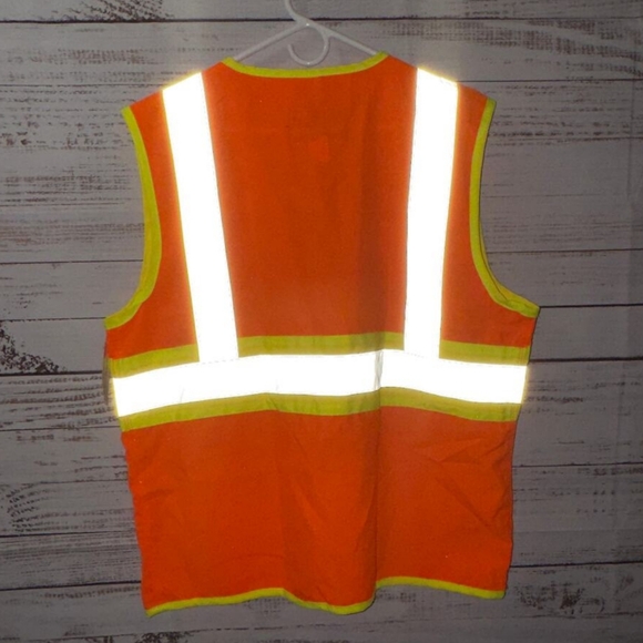 NEW W TAG 3M Walls utility safty ORANGE vest men's Size : medium - Picture 4 of 9